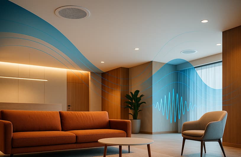 Sala con sistema de audio ambiental